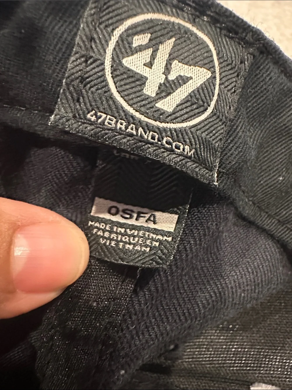 47 Brand Yankees Kids Hat in Black with White Embroidery